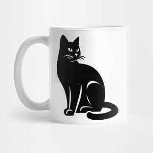 Black Cat Sitting Mug